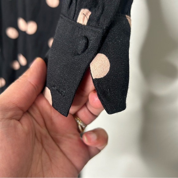 Reformation Black and Pink Polka Dot Long Sleeve Dress - Picture 9 of 9